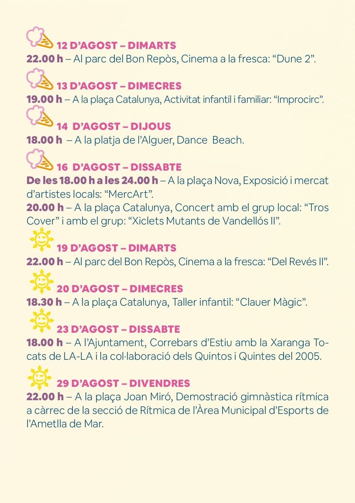 Agenda Agost 2025