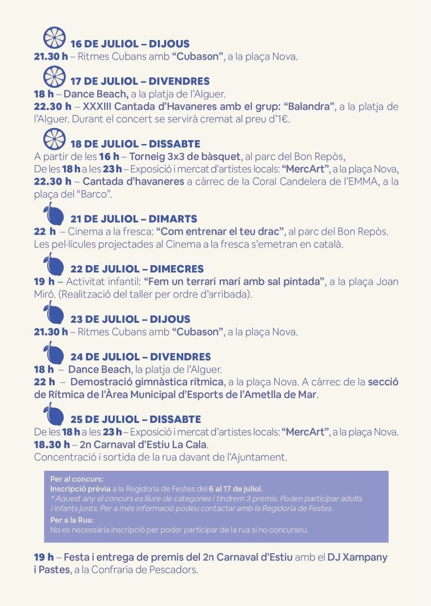 Agenda Juliol 2026