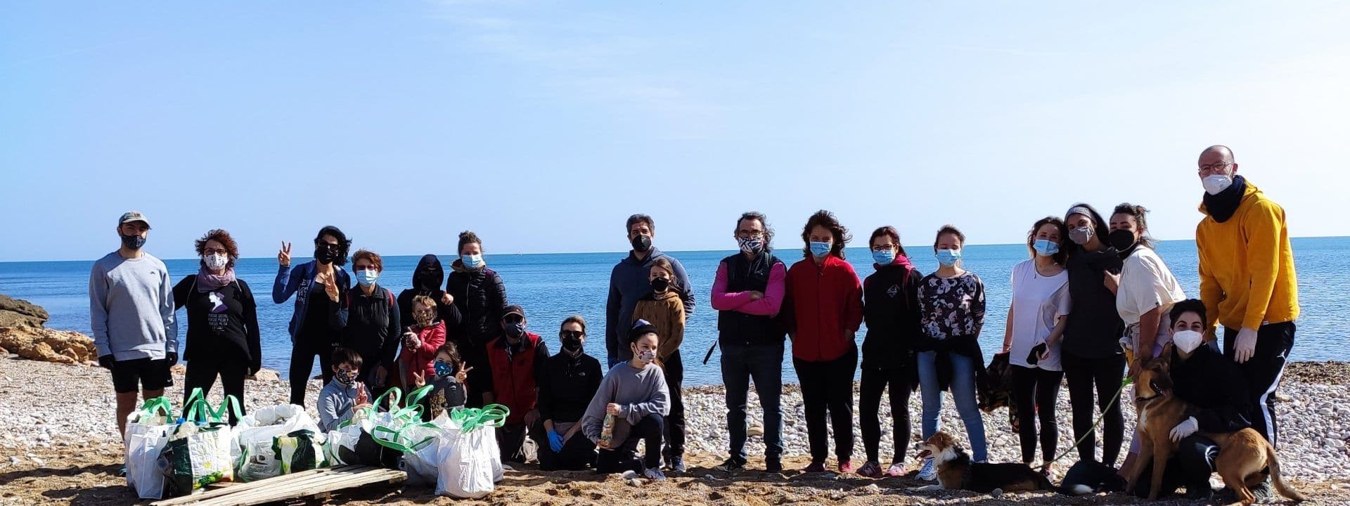 Beach cleaning at Cala Santes Creus