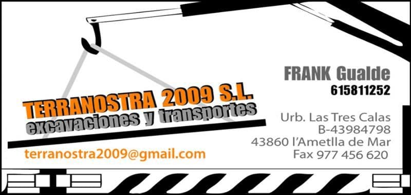 Terranostra 2009 s,l. Excavacions i transports