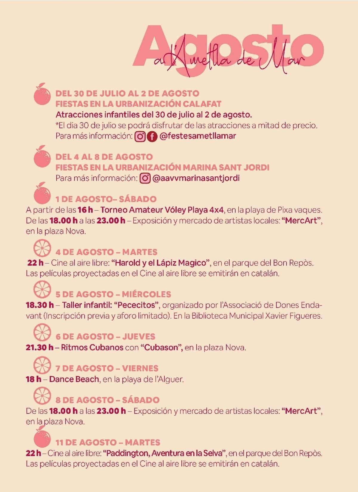 Agenda Agosto 2026