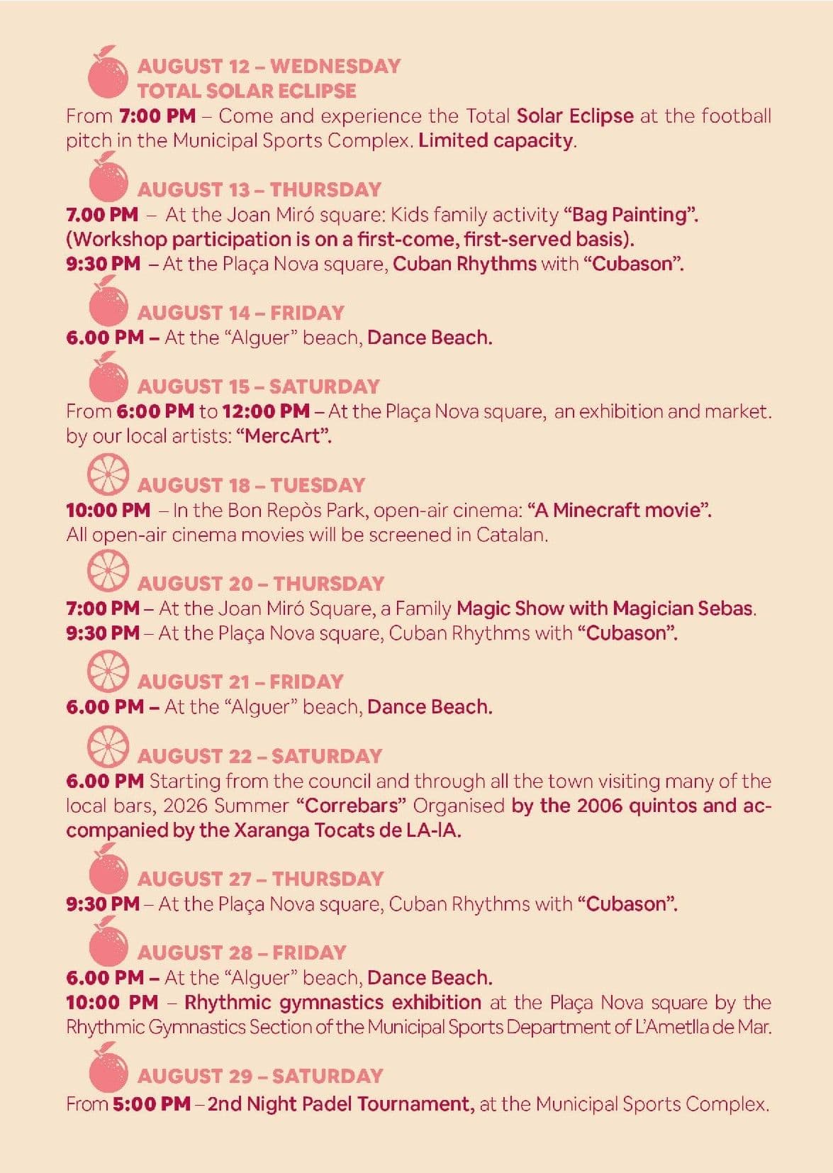 August Events 2026