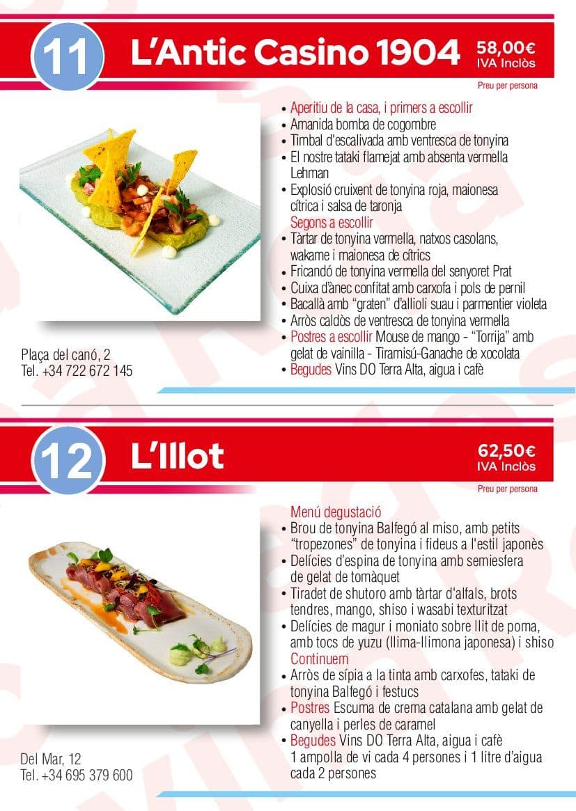 Menús gastronómicos del atún rojo